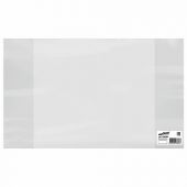 Обложка ПВХ со штрихкодом для тетрадей и дневников, ПЛОТНАЯ, 120 мкм, 208х346 мм, прозрачная, ЮНЛАНДИЯ, 229305