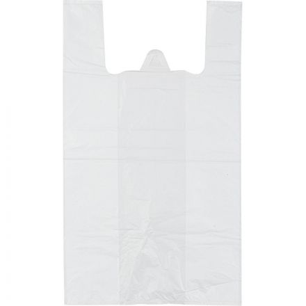 Пакет-майка ПНД белый 15 мкм (30+18х55 см, 100 штук в упаковке)