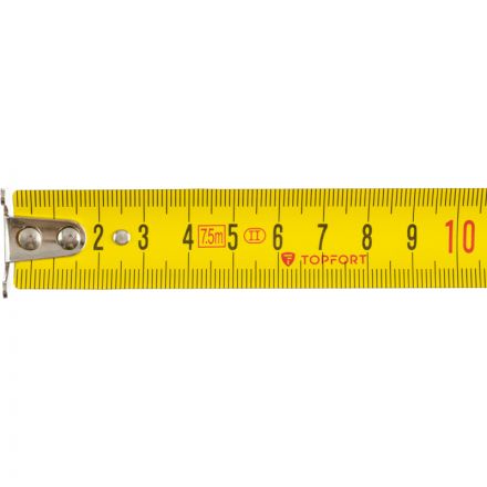 Рулетка 7,5мх25 мм с автостопом  TOPFORT Prof