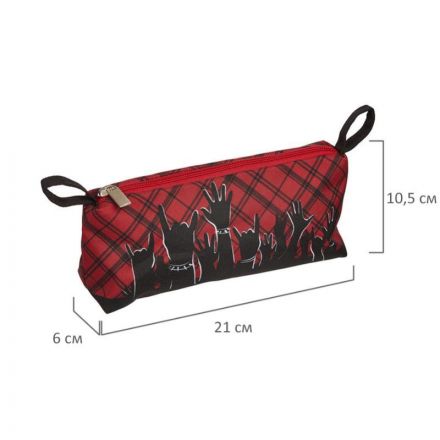 Пенал косметичка Рок, с подкладом, 210x60x105