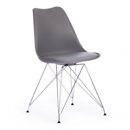 Стул TULIP IRON CHAIR (mod.EC-123) металл/пластик, 54,5*48*83,5см, серый