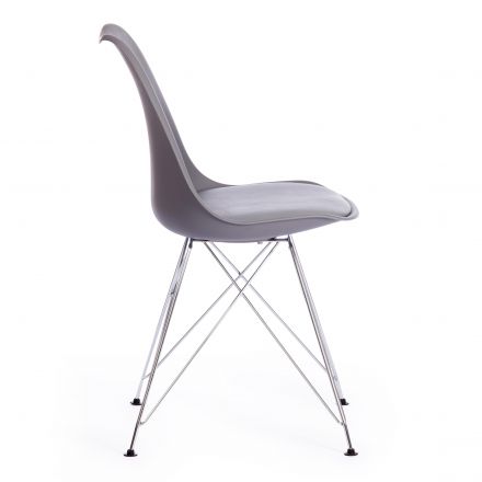 Стул TULIP IRON CHAIR (mod.EC-123) металл/пластик, 54,5*48*83,5см, серый