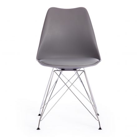 Стул TULIP IRON CHAIR (mod.EC-123) металл/пластик, 54,5*48*83,5см, серый