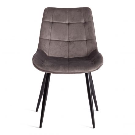 Стул ABRUZZO ( mod. 8060 ) металл/велюр, 54 х 62 х 83 см, светло-серый (HLR 24)/черный