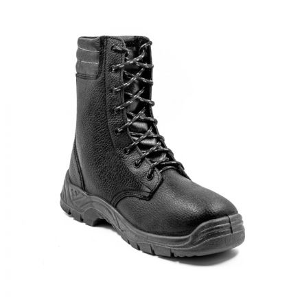 Ботинки с высоким берцем 3219М, кожа, иск. кожа, ПУ, иск.мех, черный (44)