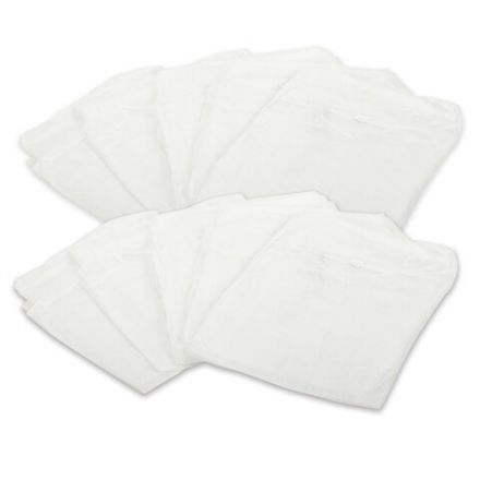 Халат одноразовый белый на липучках КОМПЛЕКТ 10 шт., XL, 52-54 размер, 110 см, рукав на резинке, 25 г/м2, KLEVER