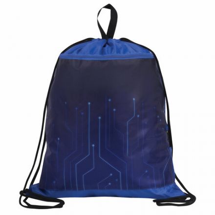 Мешок для обуви BRAUBERG БОЛЬШОЙ, с ручкой, карман на молнии, сетка для вентиляции, 49х41 см, "Electro", 271061