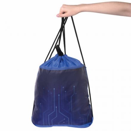 Мешок для обуви BRAUBERG БОЛЬШОЙ, с ручкой, карман на молнии, сетка для вентиляции, 49х41 см, "Electro", 271061