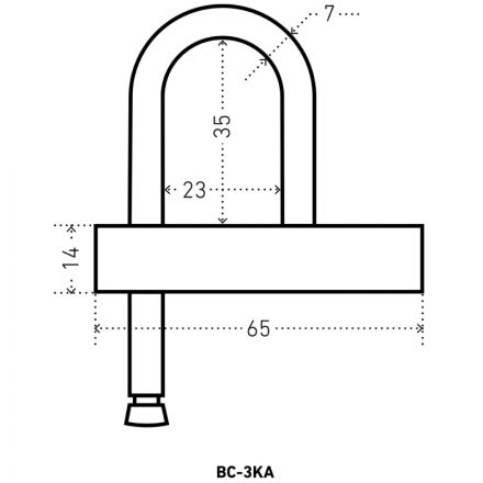 Замок навесной УЗК Аллюр ВС-3КА (65xd=7) сталь хром (1секр/блистер/1кл)
