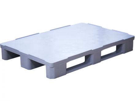 Паллет 1200x800х160 сплошной, гигиенический, на 3-х полозьях  серый