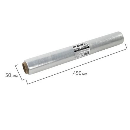 Пленка пищевая ПЭ 450 мм х 200 м, гарантированная длина, 6 мкм, вес 0,49 кг ±5%, LAIMA, 605040 Пленка пищевая ПЭ 450 мм х 200 м, гарантированная длина, 6 мкм, вес 0,49 кг ±5%, LAIMA, 605040