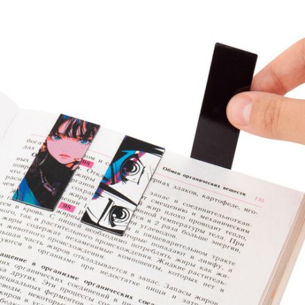 Закладки для книг МАГНИТНЫЕ, "5 ДИЗАЙНОВ МИКС", 6 штук, 60x20 мм, FUNSTER (ФАНСТЕР), 116652