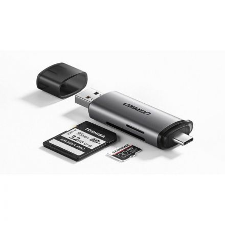 Картридер UGREEN USB-C + USB-A 3.0 для карт памяти TF/SD (50706) Картридер UGREEN USB-C + USB-A 3.0 для карт памяти TF/SD (50706)
