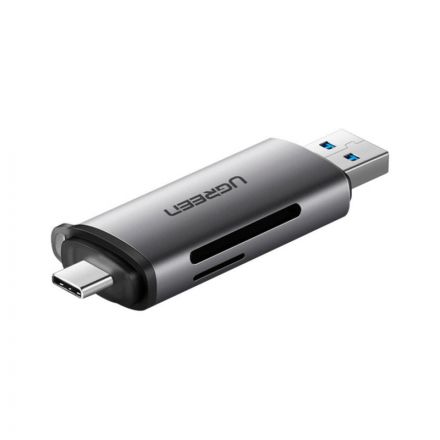 Картридер UGREEN USB-C + USB-A 3.0 для карт памяти TF/SD (50706) Картридер UGREEN USB-C + USB-A 3.0 для карт памяти TF/SD (50706)
