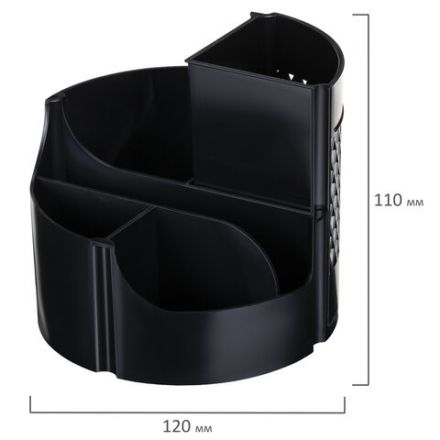 Подставка-органайзер STAFF Basic, 120х120х110 мм, 5 отделений, черная, 237949 Подставка-органайзер STAFF Basic, 120х120х110 мм, 5 отделений, черная, 237949