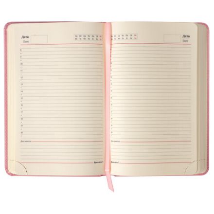 Ежедневник недатированный А5 138х213 мм BRAUBERG "Imperial" под кожу, 160 л., розовый, 111859