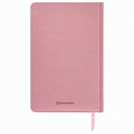 Ежедневник недатированный А5 138х213 мм BRAUBERG "Imperial" под кожу, 160 л., розовый, 111859