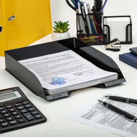 Лоток горизонтальный для бумаг "Дельта", А4 (315х250х60 мм), черный, ЛТГ-30460 Лоток горизонтальный для бумаг "Дельта", А4 (315х250х60 мм), черный, ЛТГ-30460