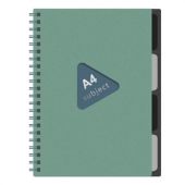 Тетрадь обложка пластик, А4 80 л., гребень, 4 разделителя, клетка, BRAUBERG, зеленый, 405363