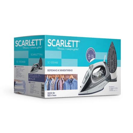 Утюг SCARLETT SC–SI30K66, 3000 Вт, керамическое покрытие, паровой удар, антинакипь, самоочистка, серый, SC-SI30K66