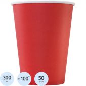 Стакан одноразовый бум 1-сл. d-90мм 300мл красный КОМУС 50шт/уп