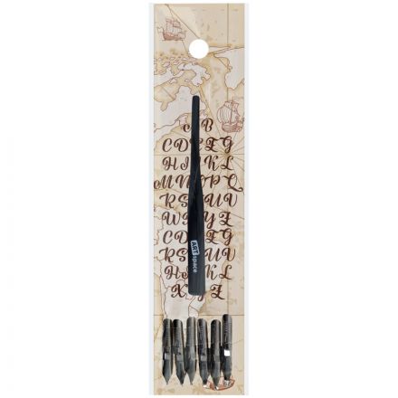 Держатель в комплекте с каллиграфическими перьями ArtSpace, круглые наконечники, 6шт Держатель в комплекте с каллиграфическими перьями ArtSpace, круглые наконечники, 6шт