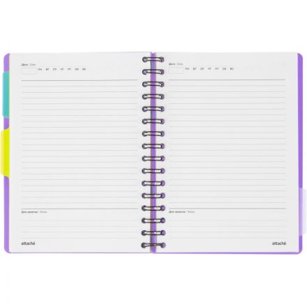 Ежедневник недатированный Bright Colours на спирали, А5, 272 стр, СИРЕНЕВЫЙ