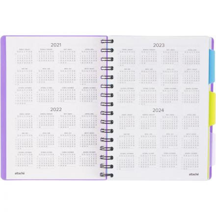 Ежедневник недатированный Bright Colours на спирали, А5, 272 стр, СИРЕНЕВЫЙ