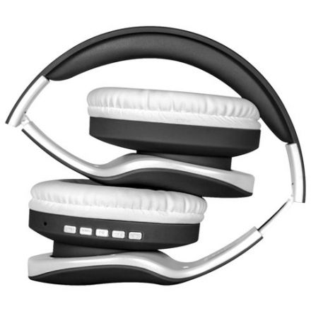 Наушники с микрофоном (гарнитура) DEFENDER FREEMOTION B525, Bluetooth, беспроводные, черные с белым, 63525