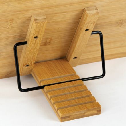 Подставка для книг и планшетов большая бамбуковая BRAUBERG, 34х24 см, регулируемый наклон, 237896 Подставка для книг и планшетов большая бамбуковая BRAUBERG, 34х24 см, регулируемый наклон, 237896