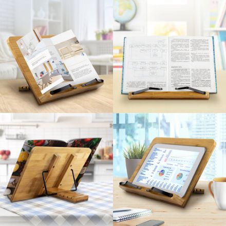 Подставка для книг и планшетов большая бамбуковая BRAUBERG, 34х24 см, регулируемый наклон, 237896 Подставка для книг и планшетов большая бамбуковая BRAUBERG, 34х24 см, регулируемый наклон, 237896