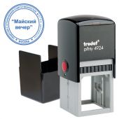 Оснастка для печатей, оттиск D=40 мм и штампов 40х40 мм, синий, TRODAT IDEAL 4924, корпус черный, крышка, подушка, 52899