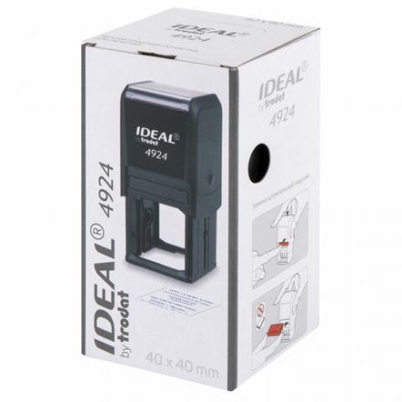 Оснастка для печатей, оттиск D=40 мм и штампов 40х40 мм, синий, TRODAT IDEAL 4924, корпус черный, крышка, подушка, 52899