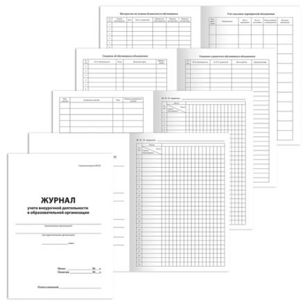Журнал учета внеурочной деятельности в образовательных организациях, 32 л., А4 200х280 мм, BRAUBERG, 127926