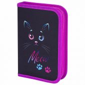 Пенал BRAUBERG, 1 отделение, полиэстер, 21х14 см, "Black Cat", 271529 Пенал BRAUBERG, 1 отделение, полиэстер, 21х14 см, "Black Cat", 271529