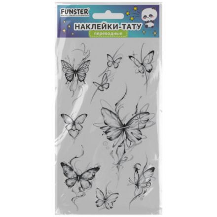Наклейки-тату переводные "Цветные", 20,5х10 см, ассорти 12 видов, FUNSTER (ФАНСТЕР), 666105