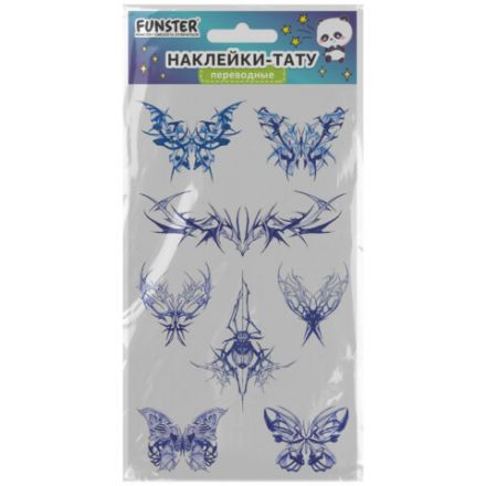 Наклейки-тату переводные "Цветные", 20,5х10 см, ассорти 12 видов, FUNSTER (ФАНСТЕР), 666105