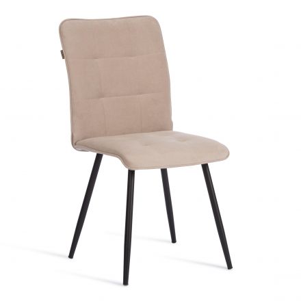 Стул обеденный Bari флок , бежевый/черный, 7, 46х55х89