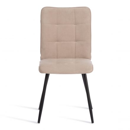 Стул обеденный Bari флок , бежевый/черный, 7, 46х55х89