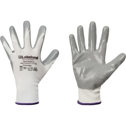 Перчатки защит. полиэфирн. Lakeland SpiderGrip 7-2103 с нитр.покр. р.L