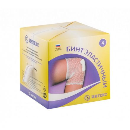 Перевяз. ср-ва Бинт эластичный трубчатый, размер №4 25 метров Интекс