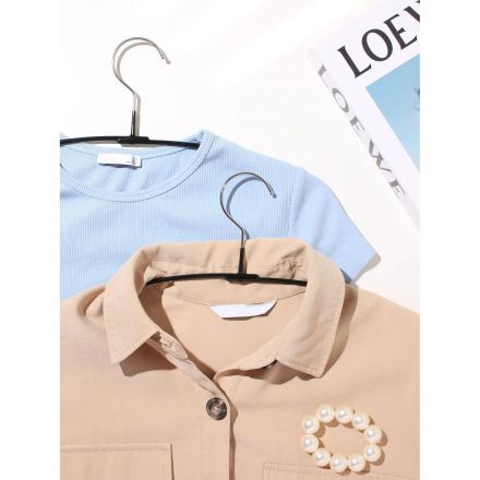 Вешалка-плечики WW_Attache MHT001/MHP048 мет,пер,покр.ПВХ,р48-50 чер УП10шт