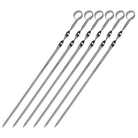 НАБОР плоских шампуров 6 шт. размер 450х10х1,5 мм, ЧЕХОЛ ДЛЯ ХРАНЕНИЯ В КОМПЛЕКТЕ, нержавеющая сталь, 701735