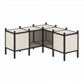 Loft Угловой внутренний стеллаж наборный VR.L-27 Денвер светлый/Чёрный металл 1278*1278*636