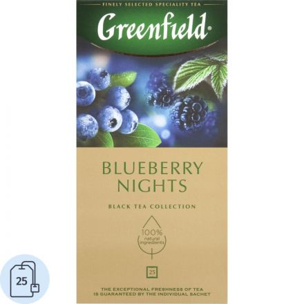 Чай Greenfield Blueberry Nights черный с черникой 25 пакетиков
