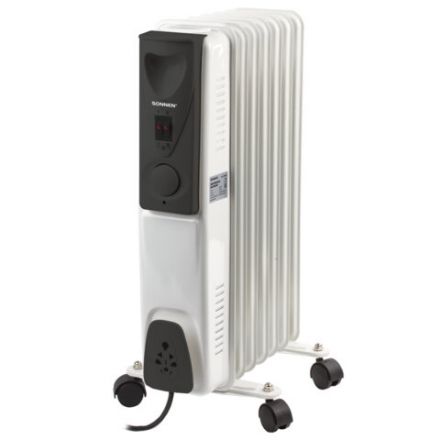 Обогреватель масляный SONNEN DFS-07, 1500 Вт, 7 секций, белый, 453498 Обогреватель масляный SONNEN DFS-07, 1500 Вт, 7 секций, белый, 453498