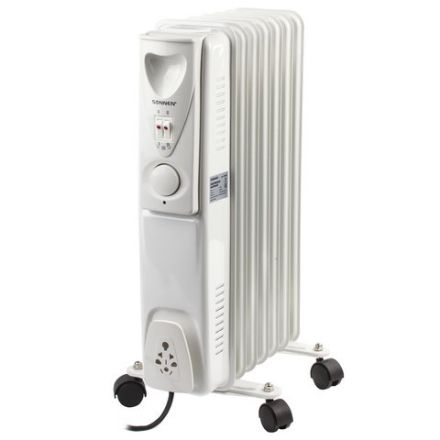 Обогреватель масляный SONNEN DFS-07, 1500 Вт, 7 секций, белый, 453498 Обогреватель масляный SONNEN DFS-07, 1500 Вт, 7 секций, белый, 453498