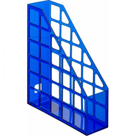 Вертикальный накопитель Attache Line 75мм прозрачный синий 240х75х290мм
