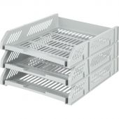 Лоток для бумаг горизонтальный Deli E9209 набор 3шт на металл.стерж серый