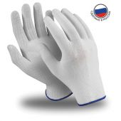 Перчатки нейлоновые MANIPULA Микрон, ПВХ-покрытие, КОМПЛЕКТ 10 пар, размер 9, L (большой), белые, TNG-27/MG-111